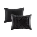 7 Piece Tufted Comforter Set Black Queen Queen Black Polyester