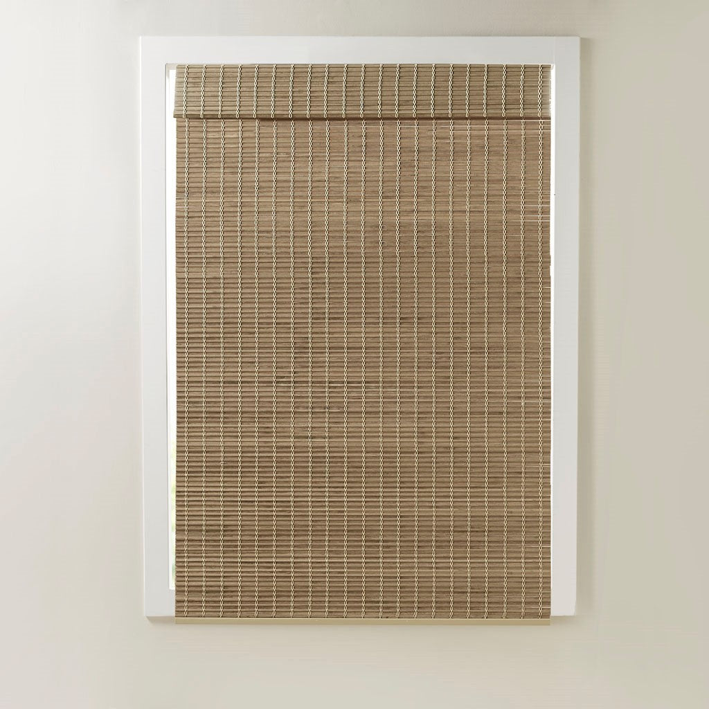 Bamboo Light Filtering Roman Shade 64"L Natural Ash Bamboo