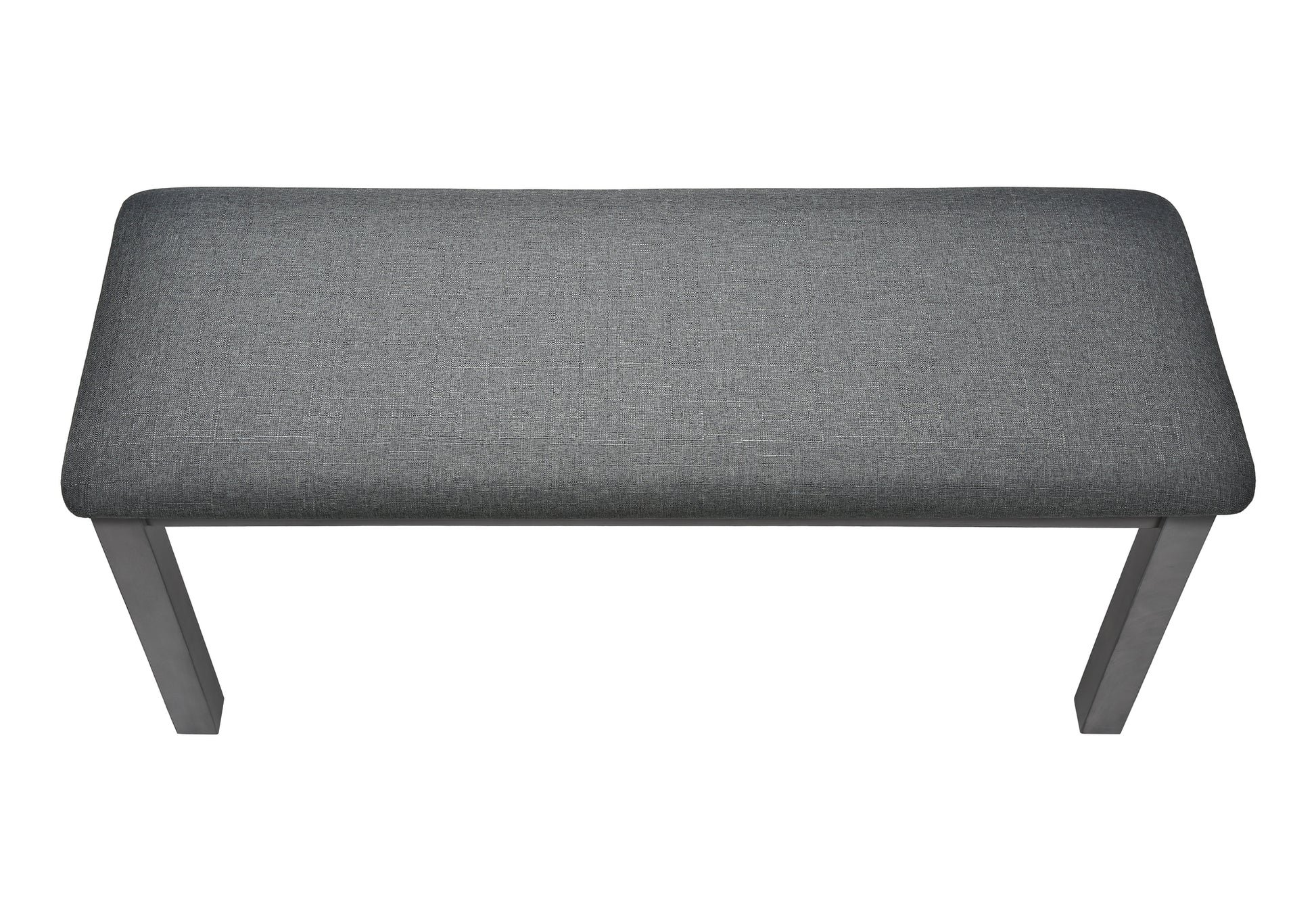 Bench, 42" Rectangular, Wood, Upholstered, Dining Room, Kitchen, Entryway, Grey, Transitional Grey Foam Solid Wood Mdf