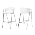 Modern Bar Stools Mp2 Set Of 2 Ivory Pu