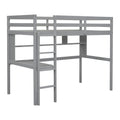 Twin Size Loft Bed With Desk And Shelves, Safety Guardrail And Ladder,Grey Twin Grey Pine
