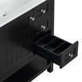 30Inch Transitional Style Bathroom Vanity Cabinet Combo With Ceramic Sink,Soft Close Door Black Bathroom Solid Wood Mdf