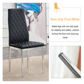 Grid Armless High Backrest Dining Chair, Black Chair And 6 Piece Set Of Electroplated Metal Legs, Office Chair. Suitable For Restaurants, Living Rooms, Kitchens, And Offices.W115163430 0924 Black Foam Pu