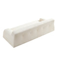 Wks9 White Sofadurable Fabric, Solid Wood Frame, High Density Sponge Filler White Fabric 3 Seat