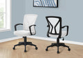 Office Chair, Adjustable Height, Swivel, Ergonomic, Armrests, Computer Desk, Work, White Mesh, Black Metal, Contemporary, Modern White Foam Polyester