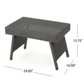 Salem Pe Wicker Snack Table Grey Rattan
