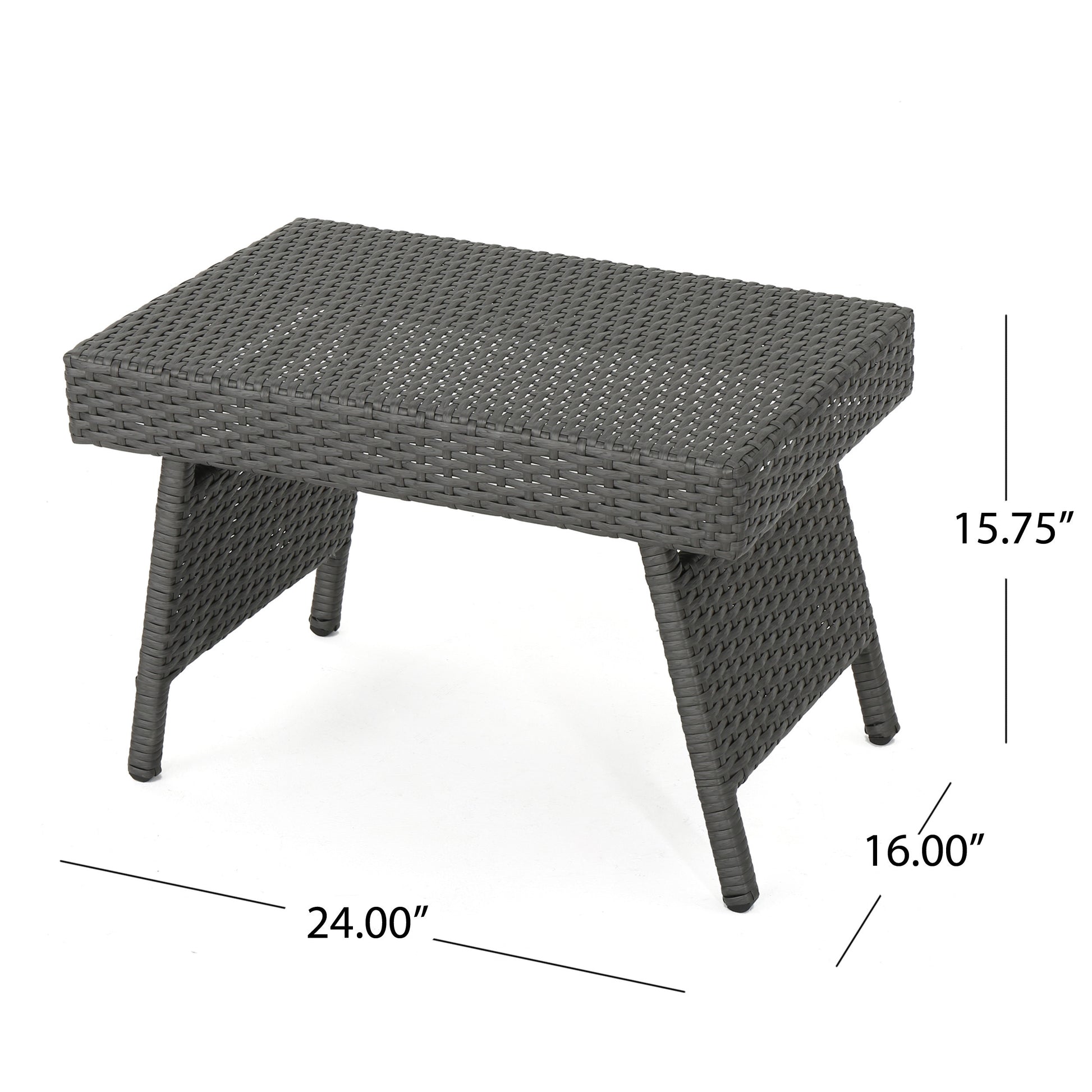 Salem Pe Wicker Snack Table Grey Rattan