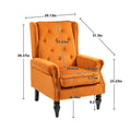 Coolmore Wood Frame Armchair, Modern Accent Chair Lounge Chair With Sturdy Wood Legs For Living Room Bedroom Orange Orange Foam Velvet