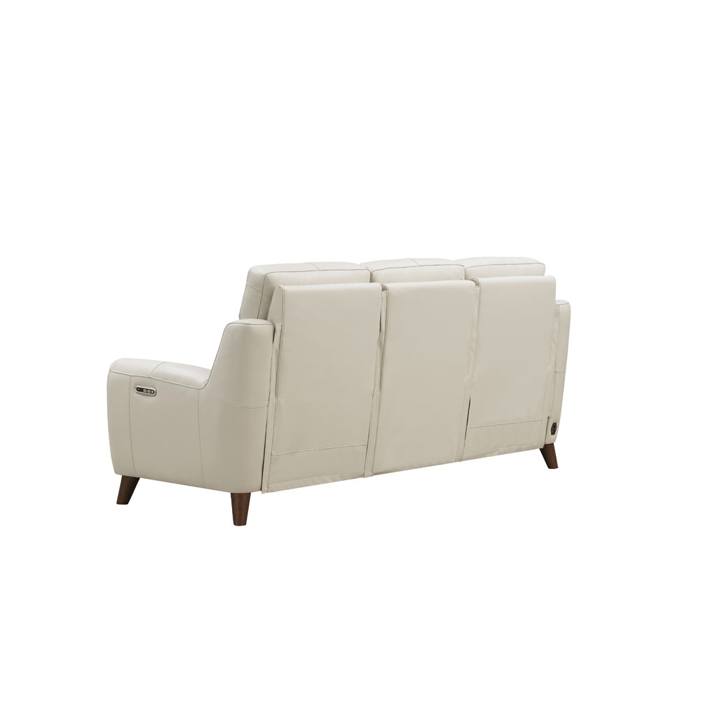 Torino Power Headrest Top Grain Leather Zero Gravity Reclining Sofa Off White Genuine Leather Wood Primary Living Space Medium Firm Tight Back Mid Century Modern Eucalyptus Pillow Top Arms Memory Foam Leather 3 Seat