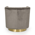 Swivel Arm Chair Grey Velvet