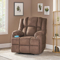 Massage Recliner Brown Fabric