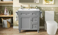 30'' Bathroom Vanity With Top Sink, Modern Bathroom Storage Cabinet With 2 Drawers And A Tip Out Drawer, Single Sink Bathroom Vanity Same As N710S130001E Grey Bathroom Modern Solid Wood Mdf Resin