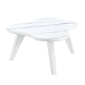 Modern Minimalist White Imitation Marble Tabletop Coffee Table. Solid Wood Spray Painted Desk Legs, Cloud Shape To Give You A Experience, Computer Desk. Suitable For Dining And Living Rooms. White Mdf