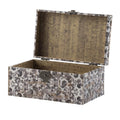 Set Of 3 Decorative Boxes, Mdf Frame, Black And Gray, Floral Printing Black Grey Mdf