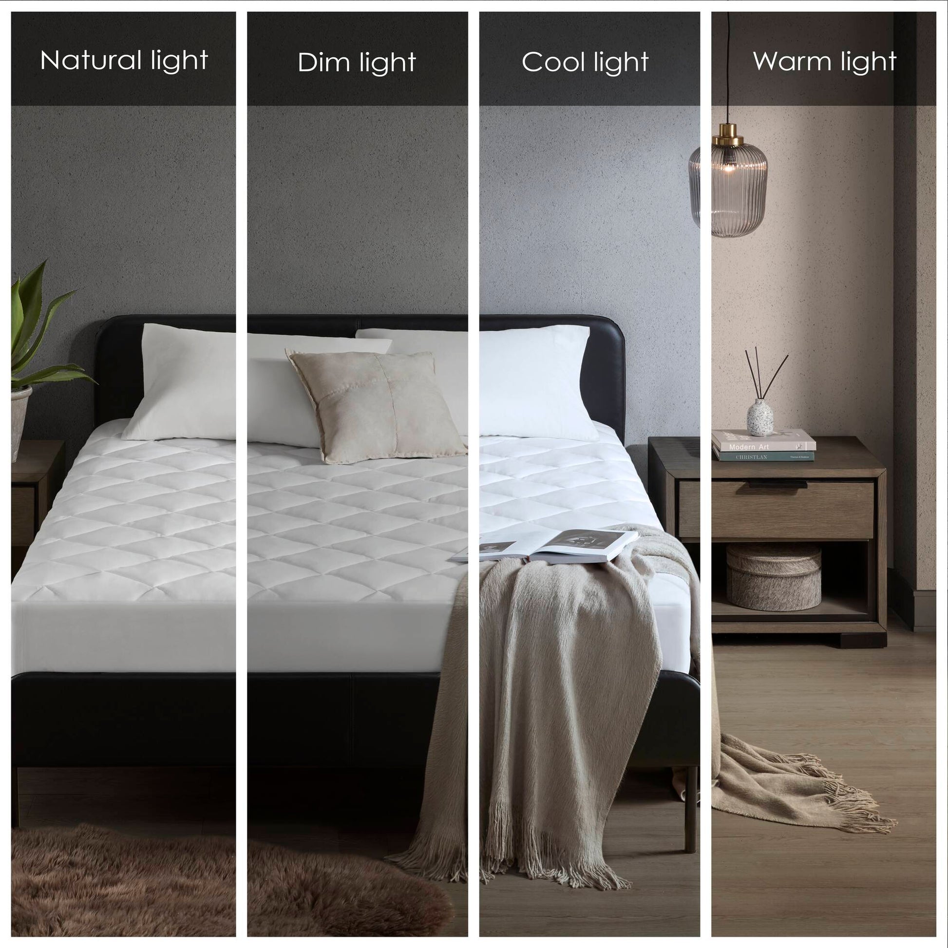 Overfilled Deep Pocket Mattress Pad White King White Nylon King