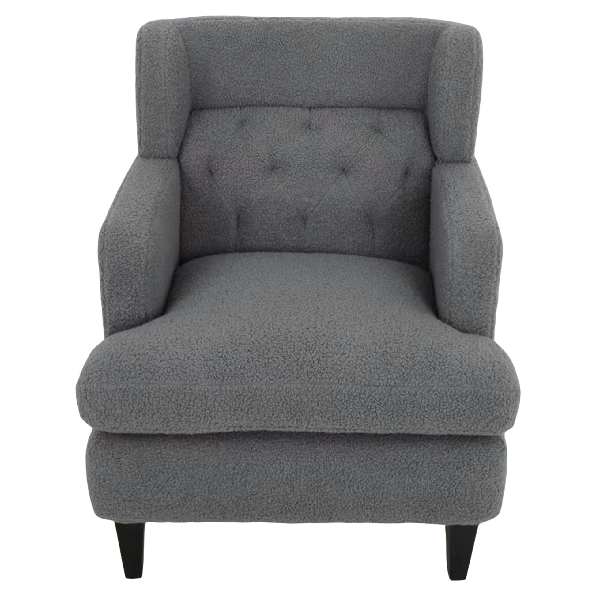 Upholstered Accent Chair Tufted Armchair For Living Room And Bedroom, Dark Grey Dark Grey Birch Foam Teddy