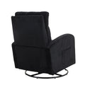 Jiada Upholstered Swivel Glider.Flannel Fabric.Rocking Chair For Nursery In Black.Modern Style One Left Bag Black Primary Living Space Foam Corduroy