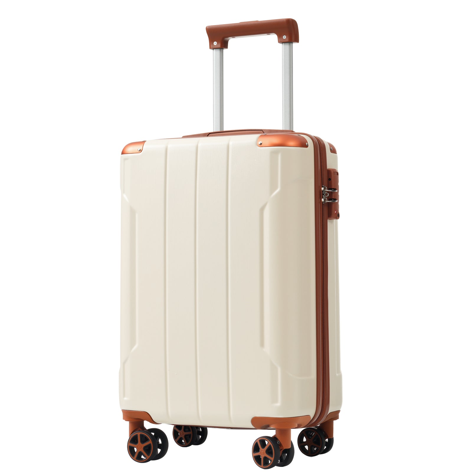 Luggage Sets 2 Piece, Hardshell Abs Lightweight And Expandable Only 28" Suitcases With Double Wheels, Carry On Luggage, 2 Piece Set 20 28 , White Brown Brown White Abs