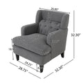 Upholstered Accent Chair Tufted Armchair For Living Room And Bedroom, Dark Grey Dark Grey Birch Foam Teddy