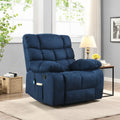 Massage Recliner Navy Blue Fabric