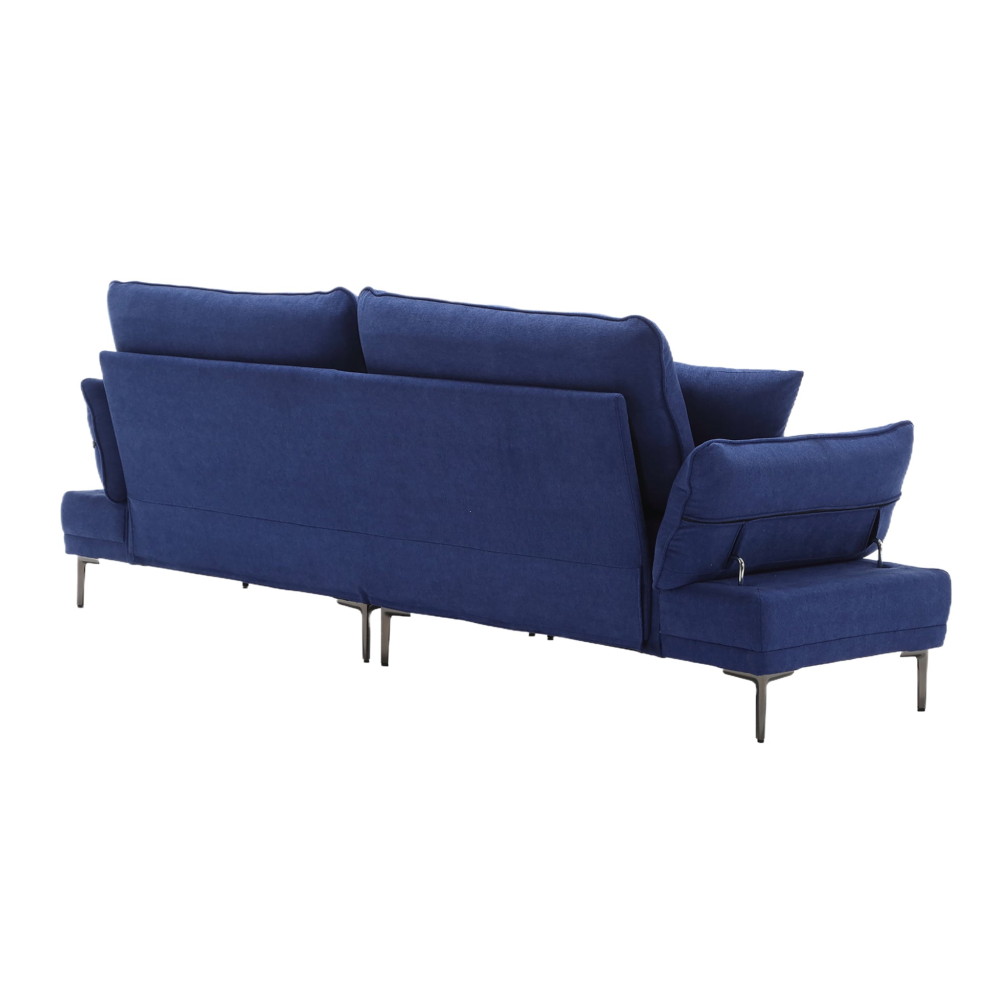 United Linen Sofaaccent Sofa Seat Sofa With Metal Feet Blue Linen 3 Seat