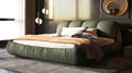 King Size Luxury Upholstered Platform Bed With Oversized Padded Backrest And Solid Wood Frame,Suitable For Multiple Heights Of Mattresses,Green Old Sku:W1885S00019 Box Spring Not Required King Green Wood Pine Solid Wood