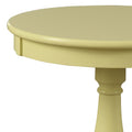 Light Yellow Side Table With Turned Pedestal Light Yellow Primary Living Space Traditional Round Wood Pedestal
