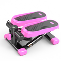 Home Office Exercise 330Lbs Capacity Mini Stepper With Resistance Bands And Lcd Monitor Pink Black Steel