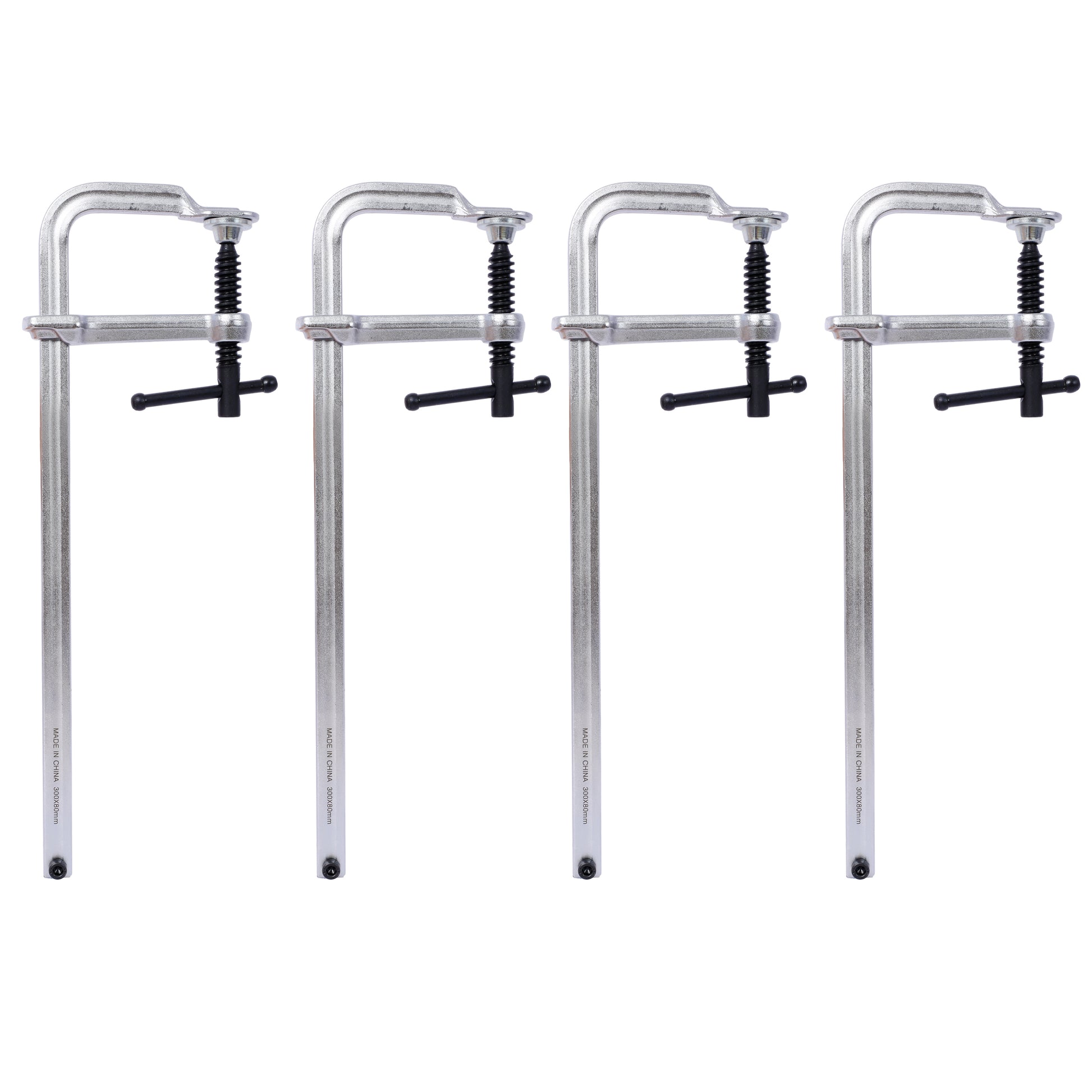 Bar Clamps Set, Drop Forged Steel Bar Clamps, Steel F Clamps For Welding, Woodworking, Metal Working, Diy And Crafts,12 Inch X 3Inch Throat,Pack Of 4 Silver Steel