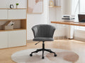 Home Office Chair, Velvet Fabric Swivel Flower Shape Computer Desk Chair For Home Office Or Bedroom Grey Black Foam Polyester Blend