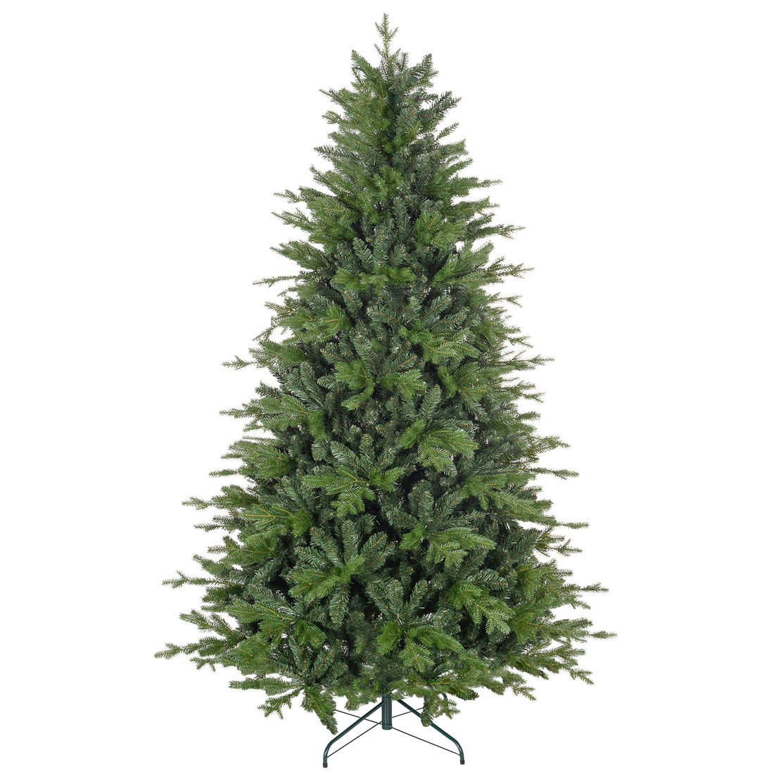 Homcom 7Ft Artificial Christmas Tree With 2445 Tips, Foldable Metal Stand, Easy Assembly, Hinged Xmas Tree For Home, Office, Holiday, Green Green Plastic