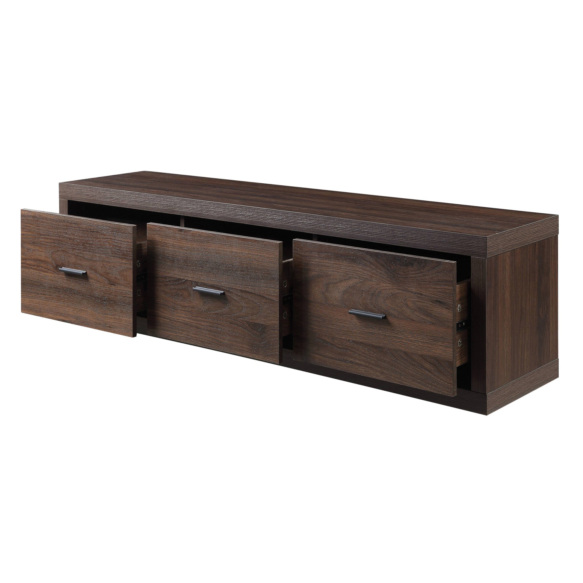 Walnut Tv Stand With 3 Drawers Walnut Primary Living Space 50 59 Inches Contemporary Wood