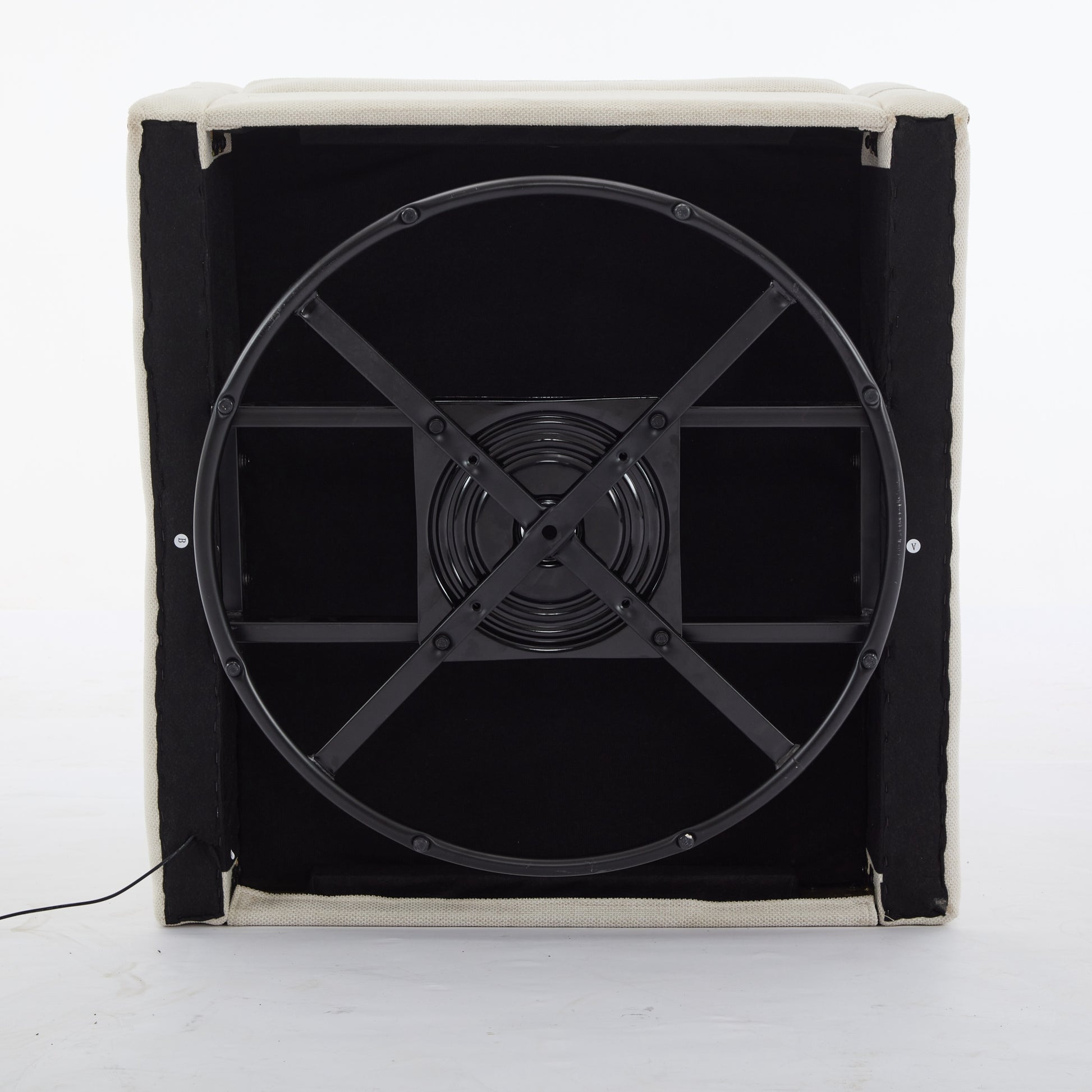 Cream White Fabric Swivel Rotating Accent Chair With Usb And Magazine Book For Living Room And Hotel Bed Room Cream White White Primary Living Space American Design,Classic,Modern Pine Foam Wood Fabric