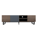 Modern Tv With 3 Cabinets& Open Shelves, Color Matching Media Console Table For Tvs Up To 80'', Entertainment Center With Drop Down Door For Living Room, Bedroom, Home Theatre Dark Brown Primary