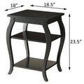 Black 2 Shelf End Table Black Primary Living Space Traditional Shelves Square Wood