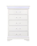 Charlston White Chest With Led White Solid Wood Mdf