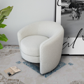 Avalon White Boucle Lounge Chair White Mid Century Modern Foam Boucle