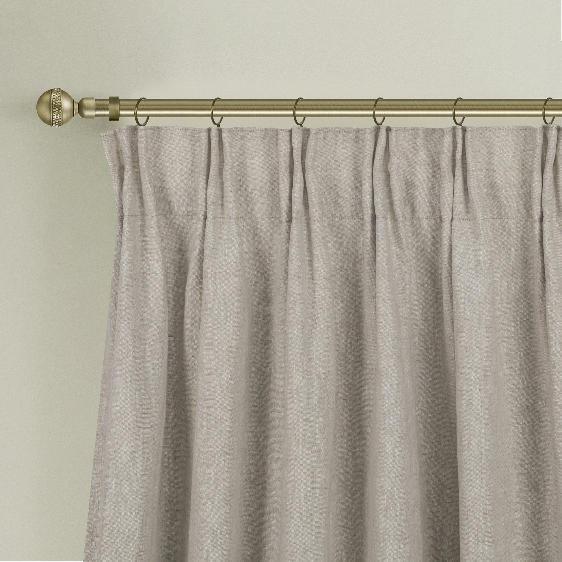 Newport Cotton Lining Window Curtains For Bedroom, Linen Curtains For Living Room, 84 Inches Long Curtains For Living Room, Greige Greige Linen