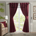 Pleat Curtain Panel With Tieback Only 1 Pc Panel Burgundy Polyester