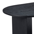 Length 39.37 Inch Modern Coffee Table,Mdf Oval Coffee Table For Living Room,Small Coffee Table With Sturdy Pedestal For Apartment,Bedroom,Black Black Mdf