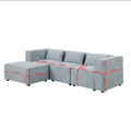 Modular Sofa Grayish Blue Chenille Fabric, Simple And Grand, The Seat And Back Is Very Soft. This Is Also A Knock Down Sofa Grayish Blue Chenille 4 Seat