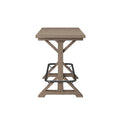Benti Brown Bar Height Trestle Table Brown Solid Wood
