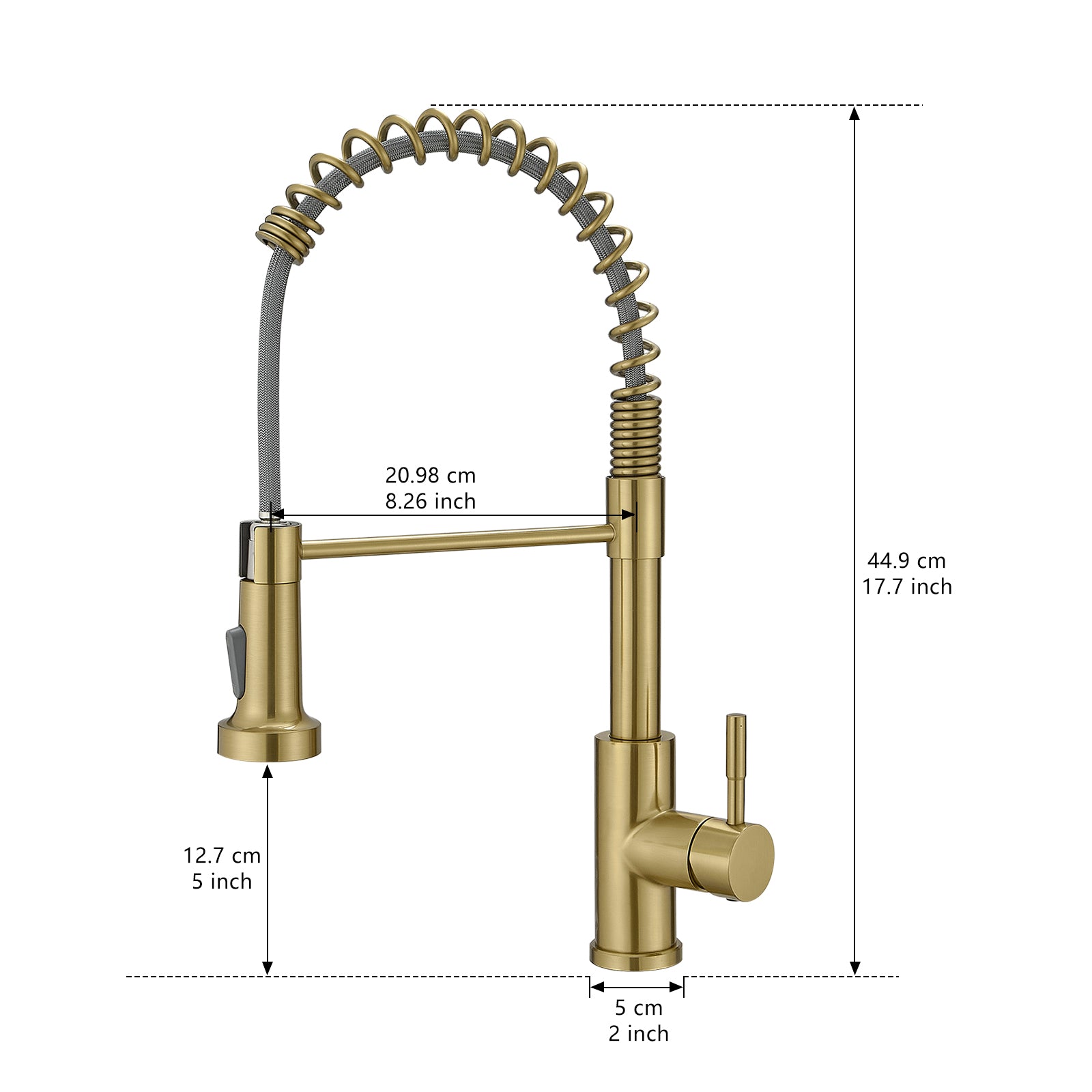 Kitchen Faucet With Pull Down Sprayer Brushed Gold Stainless Steel Single Handle Pull Out Spring Sink Faucets Brushed Gold Kitchen Classic,Contemporary,Modern Ceramic Stainless Steel