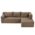 L Shape Sectional Sofa, Modular Sectional Living Room Sofa Set, Minimalist Style Couch, Upholstered Snow Velvet Sleeper Sofa With Pillows For Living Room, Salon, 2 Pc Free Combination Khaki Polyester Primary Living Space Medium Firm Cushion Back L Shaped