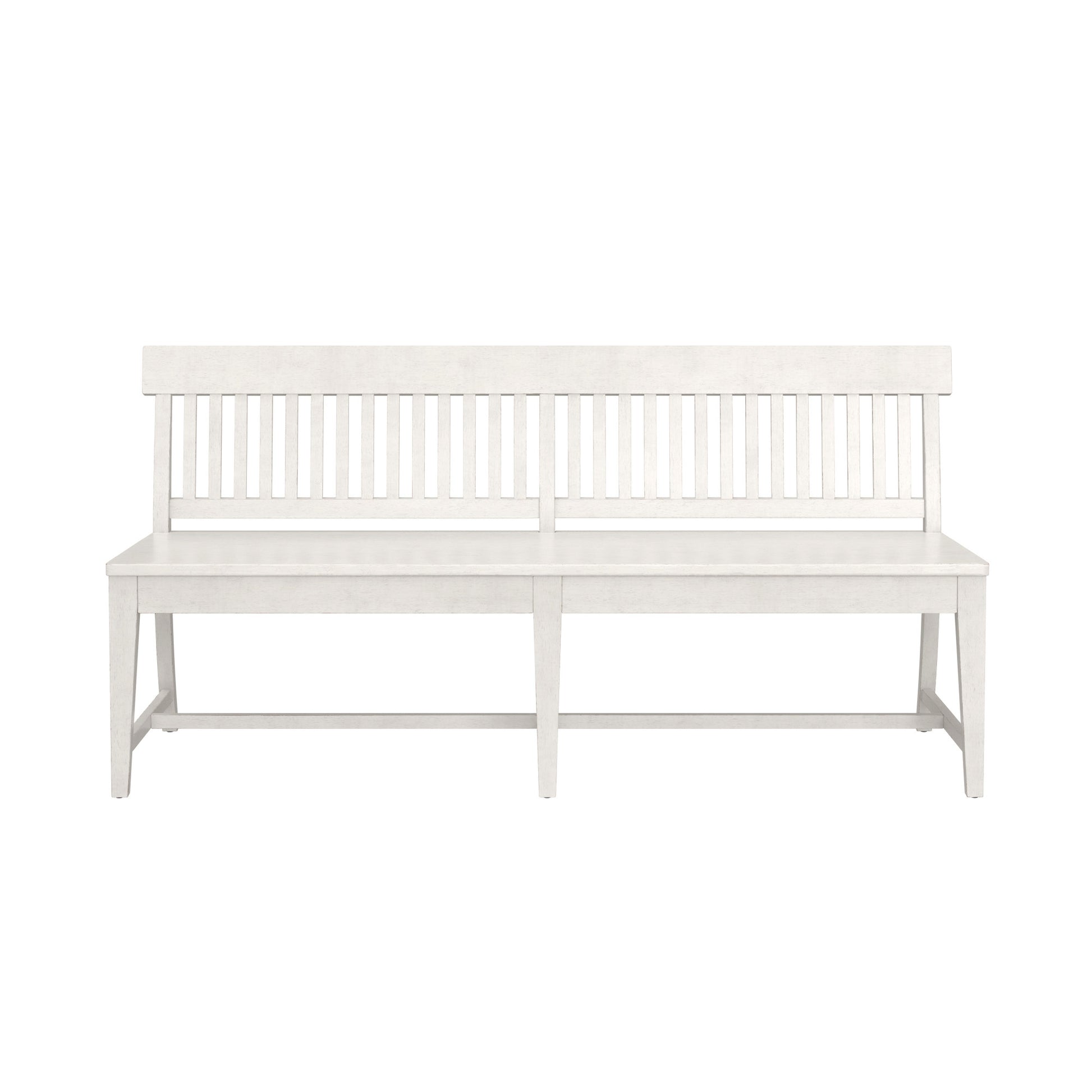 Haidel White Dining Bench White Solid Wood