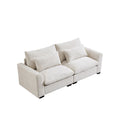 Beige Corduroy Sofa Couch, Deep Seat Couches For Modern Living Room Apartment Office Beige Corduroy 2 Seat