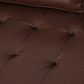 Mirod Comfy 3 Seat Sofa With Wooden Legs, Pu, For Living Room And Study Dark Brown Pu 3 Seat