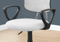 Office Chair, Adjustable Height, Swivel, Ergonomic, Armrests, Computer Desk, Work, Juvenile, White Mesh, Black Metal, Contemporary, Modern White Foam Polyester