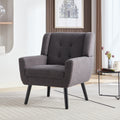 Modern Soft Teddy Material Ergonomics Accent Chair Living Room Chair Bedroom Chair Home Chair With Black Legs For Indoor Home Grey Teddy Fabric Grey Foam Upholstered