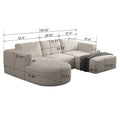 104.32*70.86 Modular Sectional Sofa Sleeper Couch, Sectional Sofa With Chaise And Ottoman, Convertible U Shaped Modular Sofa Set. Compressed Sponge, White. Combo A B C 2D White Primary Living Space Soft Minimalist,Modern Foam Spring 6 Seat